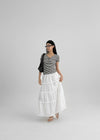Ouni Nylon Cancan Flare Long Skirt