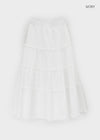 Ouni Nylon Cancan Flare Long Skirt