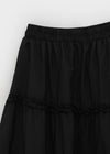 Ouni Nylon Cancan Flare Long Skirt