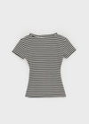 Telang Henley Neck Stripe Short Sleeve T-shirt