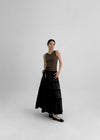 Ouni Nylon Cancan Flare Long Skirt