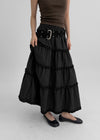 Ouni Nylon Cancan Flare Long Skirt