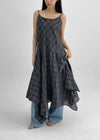Kiyan Check Sleeveless Long One Piece