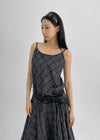 Kiyan Check Sleeveless Long One Piece