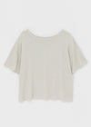 La Blue Linen Off Shoulder Short Sleeve T-shirt