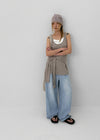 Byip Summer Banding Wide Denim Pants