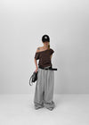 Limen Off-shoulder Short Sleeve T-shirt