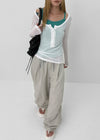 Dream Summer See-through Button Long Sleeve T-shirt