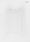 Dream Summer See-through Button Long Sleeve T-shirt