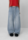 Byip Summer Banding Wide Denim Pants