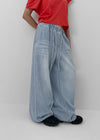 Byip Summer Banding Wide Denim Pants