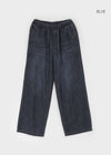 Byip Summer Banding Wide Denim Pants