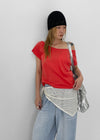 Limen Off-shoulder Short Sleeve T-shirt