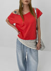 Limen Off-shoulder Short Sleeve T-shirt