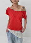 Limen Off-shoulder Short Sleeve T-shirt