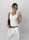 Bentil Pin Tuck Summer Wide Slacks