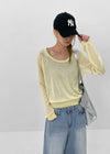 Niren Summer See-Through Linen U-Neck Knitwear