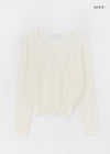 Niren Summer See-Through Linen U-Neck Knitwear
