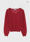 Niren Summer See-Through Linen U-Neck Knitwear