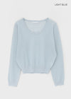 Niren Summer See-Through Linen U-Neck Knitwear