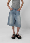 Nejing Back Pocket Summer Washed Bermuda Denim Pants