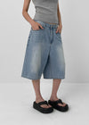 Nejing Back Pocket Summer Washed Bermuda Denim Pants