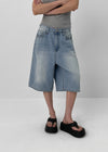 Nejing Back Pocket Summer Washed Bermuda Denim Pants