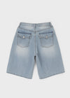 Nejing Back Pocket Summer Washed Bermuda Denim Pants