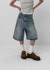Horemt Washed Bermuda Denim Pants