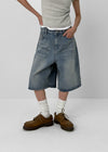 Horemt Washed Bermuda Denim Pants