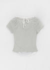 Dipping Halter Layered Shirring Short Sleeve T-shirt