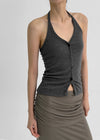 Rection Button Halter Sleeveless