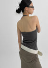Rection Button Halter Sleeveless