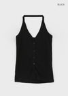Rection Button Halter Sleeveless