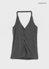 Rection Button Halter Sleeveless