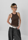 Hoveton Ribbed halter sleeveless