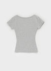 Geloc Slim Deep V-neck Short Sleeve T-shirt