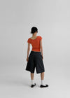 Ziplo Striped Bermuda Denim Pants