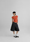 Ziplo Striped Bermuda Denim Pants