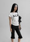 Tenrou Shirring Printing Short-sleeved T-shirt