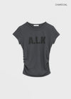 Tenrou Shirring Printing Short-sleeved T-shirt