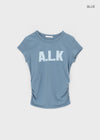 Tenrou Shirring Printing Short-sleeved T-shirt