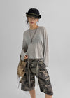 Tsha Strap Camo Cargo Bermuda Pants