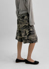 Tsha Strap Camo Cargo Bermuda Pants