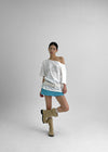 Select Lettering Off-shoulder Short Sleeve T-shirt