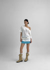 Select Lettering Off-shoulder Short Sleeve T-shirt