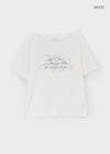 Select Lettering Off-shoulder Short Sleeve T-shirt