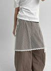 Contz Unbalanced Lace Layered Wrap Skirt