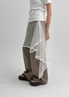 Contz Unbalanced Lace Layered Wrap Skirt