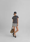 Geltra Shirring Collar Short Sleeve T-shirt